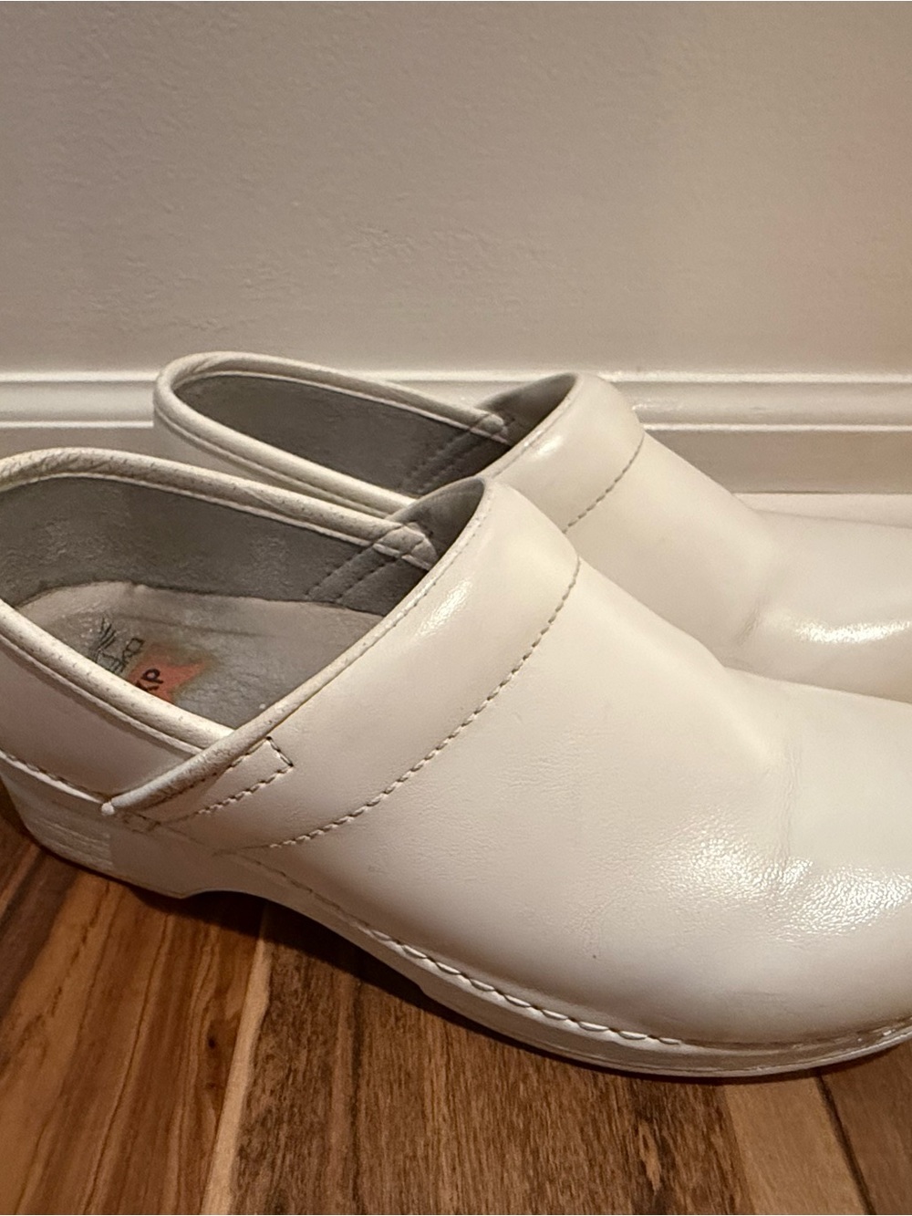 Dansko XP White Slip-On Leather Clogs